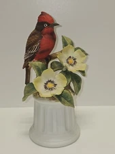 Andrea by Sadek Vermilion Flycatcher Figurine Japan Porcelain Bird 8.25" (Chip)