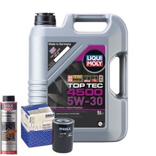 Motoröl 5W30 LIQUI MOLY Top Tec 4500 5L+MAHLE Ölfilter +Ölschlammspülung