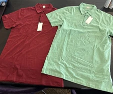 Swet Tailor All-In-Polo Pistachio Green L And Wine Red Ships Out Fast Lot Of 2