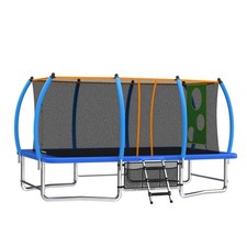 8x14FT OutdoorRectangular Trampoline for Kids AdultsTumbling Exercise Trampoline