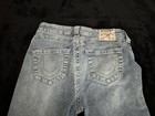 True Religion Women's Light Blue Flared Denim Jeans Logo Mid Rise Size 29  — photo 3