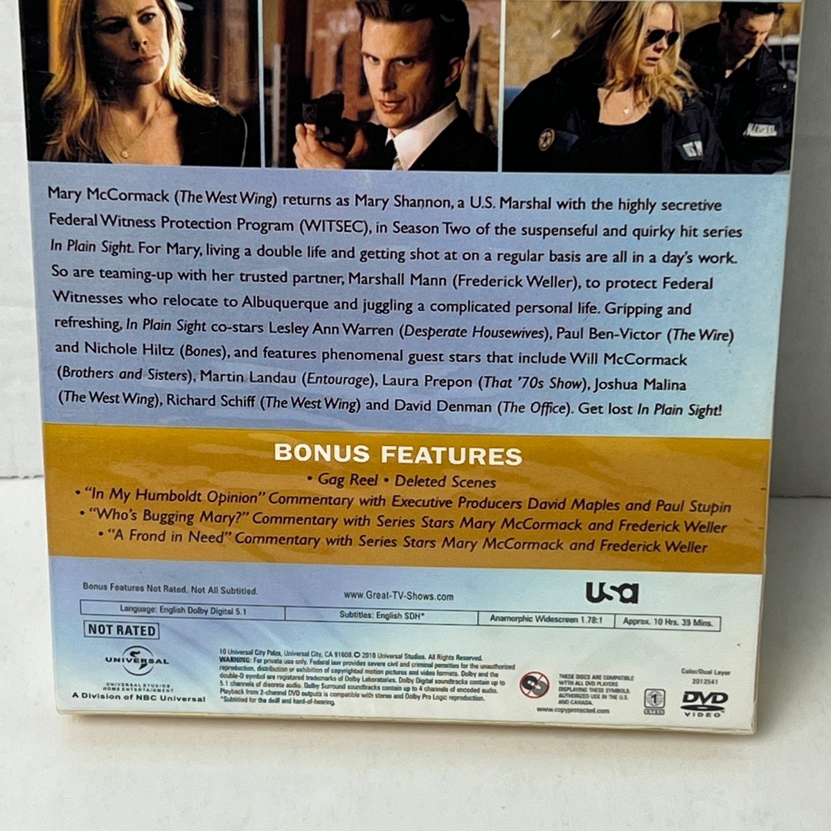 In Plain Sight Season 2 DVD 2010 Mary McCormack Frederick Weller