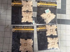4 Pkgs Artistic Wood Appligues