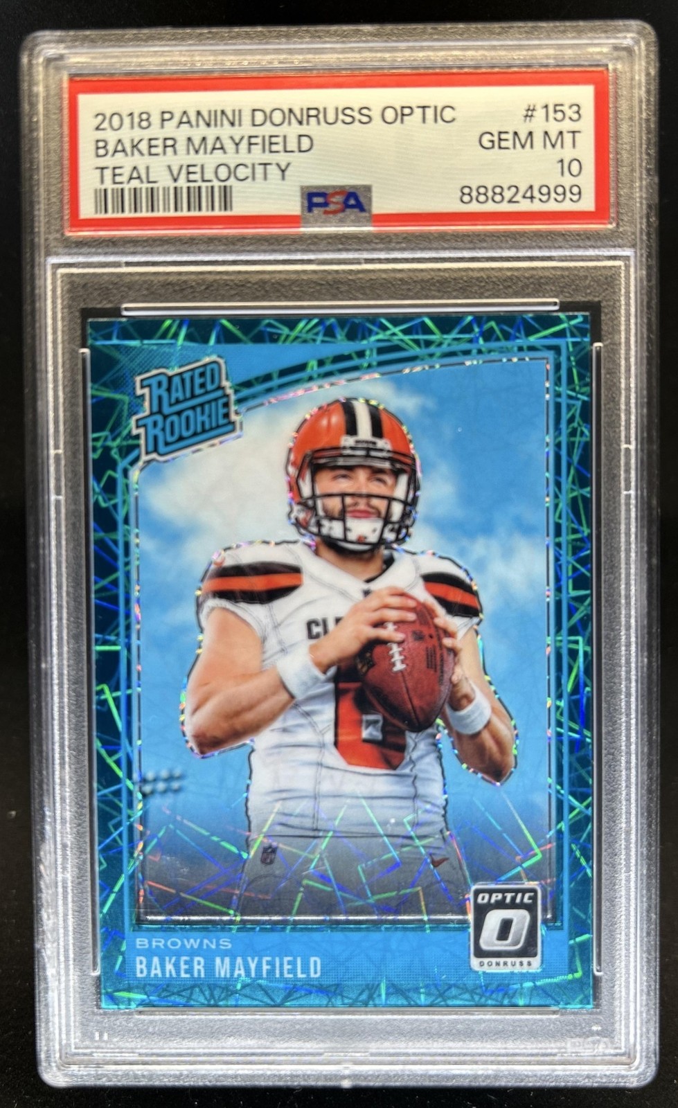 Baker Mayfield Panini Donruss Optic #153 Teal Velocity