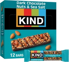 (Free Duty Tax) KIND Nut Bars, Dark Chocolate Nuts and Sea Salt, Healthy Sna