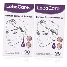 - 180 90 x 2 Pack Clear Ear Lobe Support Patches for Earrings - Comfortable
