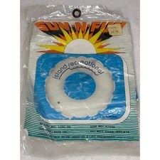 Vtg Sun N Fun Island Recreational 20 Inch Swim Ring Pool Float New Old Stock NOS