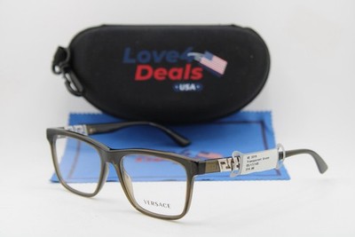 NEW VERSACE MOD. 3319 200 CLEAR BROWN SILVER AUTHENTIC EYEGLASSES 55-17