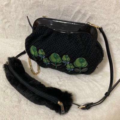 ANNASUI Shoulder Bag Roses Cream Used
