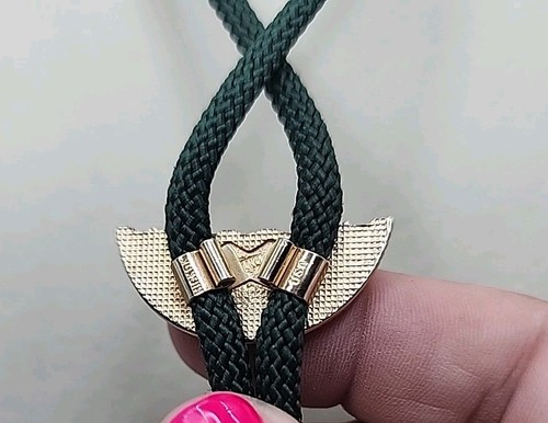 Cravatta vintage Hickok tono oro Bolo - Foto 3 di 5