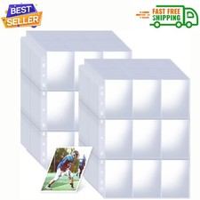 1800 Pockets Card Sleeves Binder Sheets Double-Sided Trading Card Pages Baseball