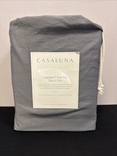 Casaluna Full Size 500 Thread Count Washed Supima Sateen Sheet Set - Dark Gray
