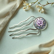 Französische Haarnadel Silber Haarforke Haarschmuck Haarstab Duttstab Metall