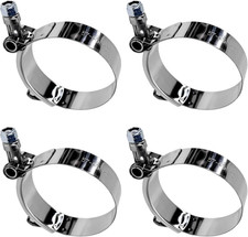 4PCS 2" T-Bolt Hose Clamps Stainless Steel Heavy Duty 57-65mm Turbo