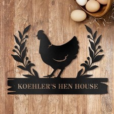 Custom Metal Chicken Coop Sign, Personalized Farmhouse Decor, Home Design