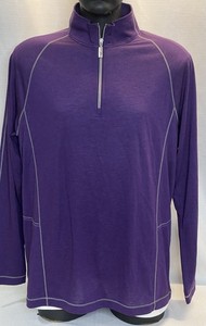 Tommy Bahama 1/4 Zip Pullover Sweater Mens Purple Size Large Wool/Polyester