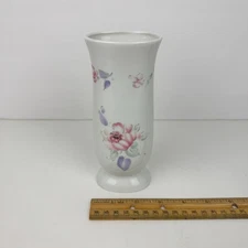 Vtg 90s Especially for you FTD Flower Vase White Pastel Floral Image 6.5in tall