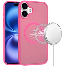 For iPhone 17 Case Magnetic Circle Soft Touch Frosted Cover  Tempered Glass