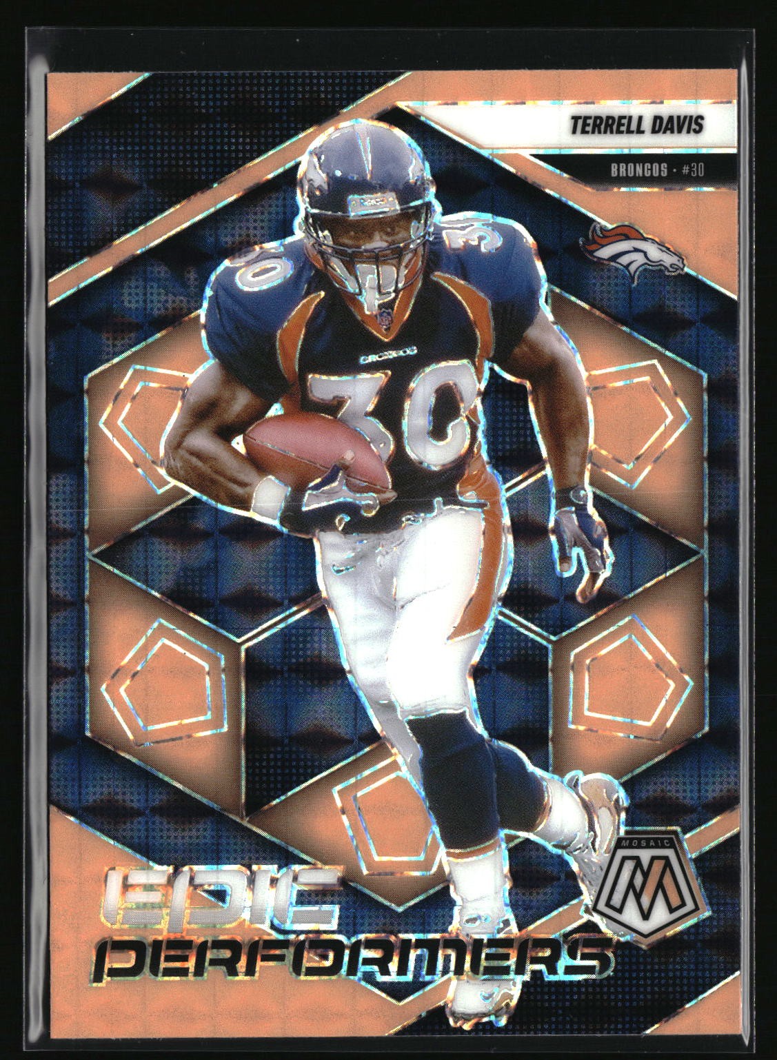 2025 Panini Mosaic #17 Terrell Davis Epic Performers Mosaic Orange Fluorescent