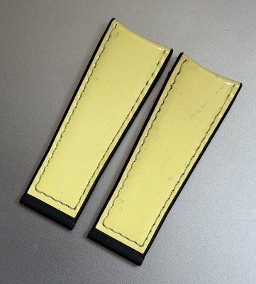 Corum Bubble Genuine OEM Yellow Leather & Rubber Watch Strap Swiss Made NOS