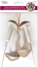 Garden Mushroom Picks for Floral Art or Gifts - 4 Piece - 2 Sizes