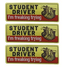 3PCS Student Driver Magnet for Car, I'm Freaking 5.11 x 3.28 inch, Yellow