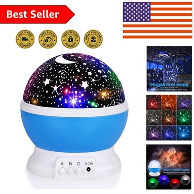 360° Nebula Star Projector Night Light - 12 Color Modes, USB & Battery Powered