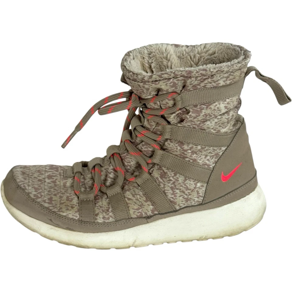 Nike Roshe Run Hi Puntera Redonda Zapatillas Activas Gris/Rosa Para Mujer Talla US 8 Foto 2 de 4