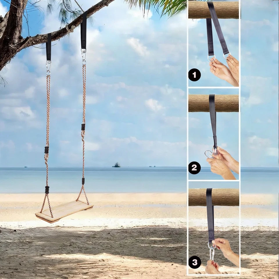 Asiento para niños | Columpio exterior altura ajustable 17,3 x 7,1 pulgadas Foto 4 de 4