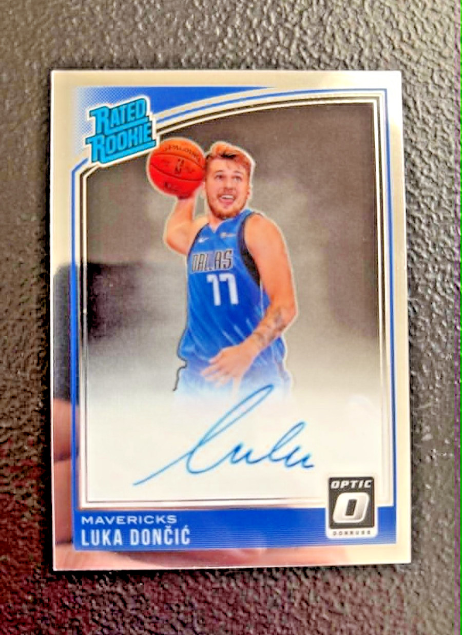 2018 LUKA DONCIC DONRUSS OPTIC AUTO SILVER #177 HOLO PRIZM RATED ROOKIE CARD RC