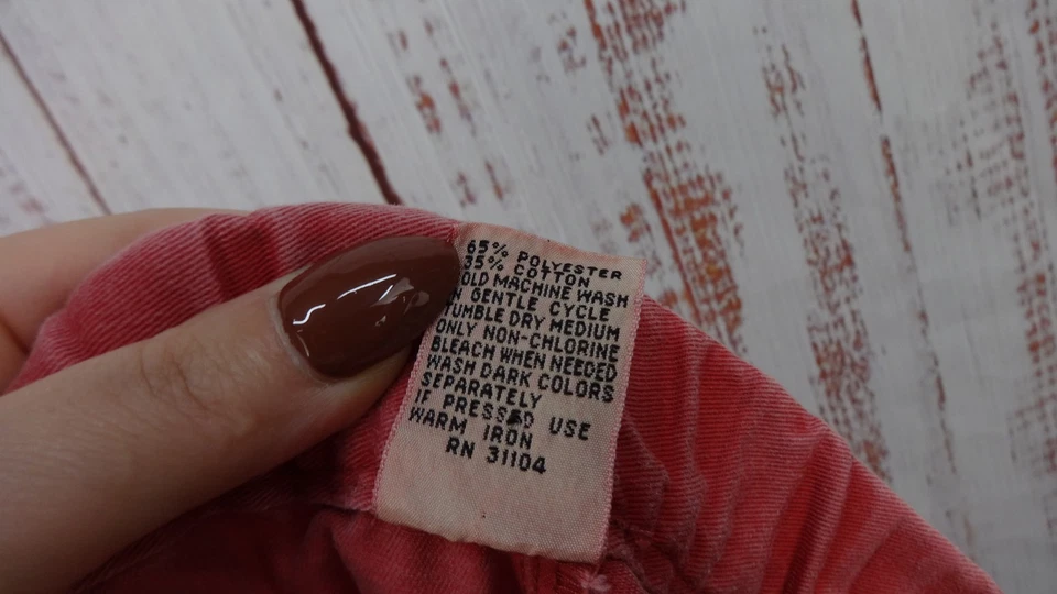 Винтажные мужские шорты Red Camel XL выцветшие красные стираемые стиль RN31104 плоские спереди - Изображение 3 из 4