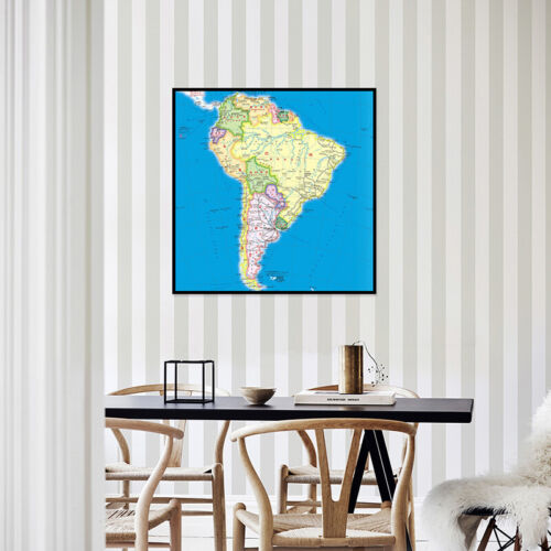 Map Of South America Political Distribution Canvas Background Wall Poster Decor - Picture 1 of 12