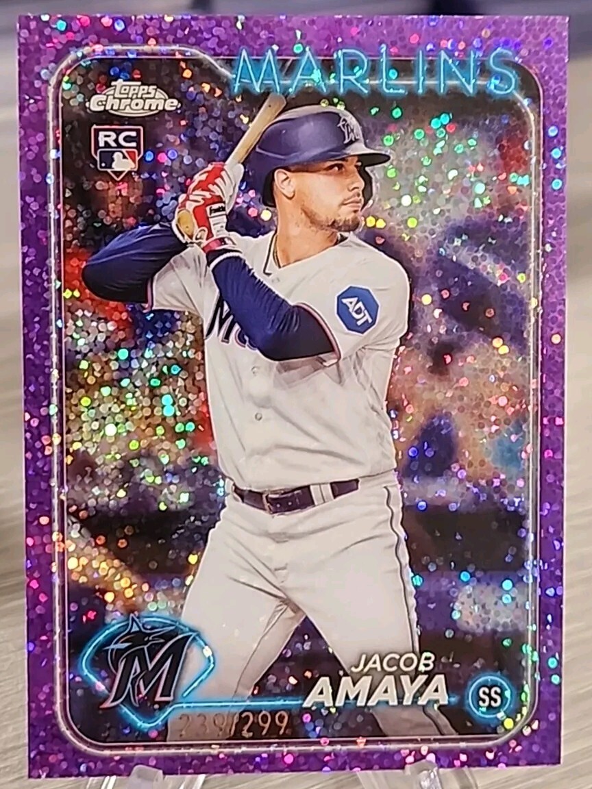 Jacob Amaya 2024 Topps Chrome Purple Speckle /299 Rookie #92 Marlins/White Sox