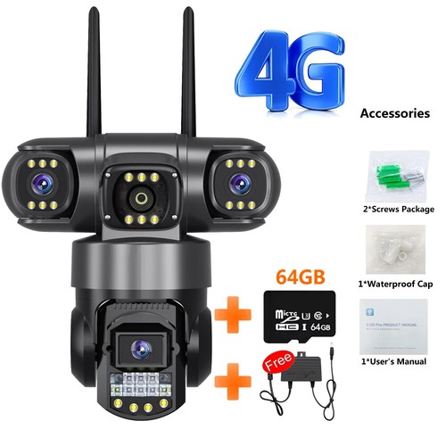 3 Lens Video Surveillance Camera Wifi CCTV Camera 4G SIM Card Security Cameras - Picture 19 of 20