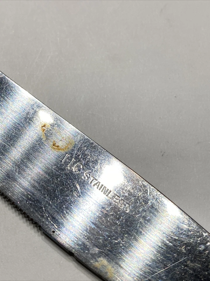 Cuchillo de mantequilla de cubiertos de acero inoxidable Imperial International remolino floral Japón IMI42 Foto 4 de 4