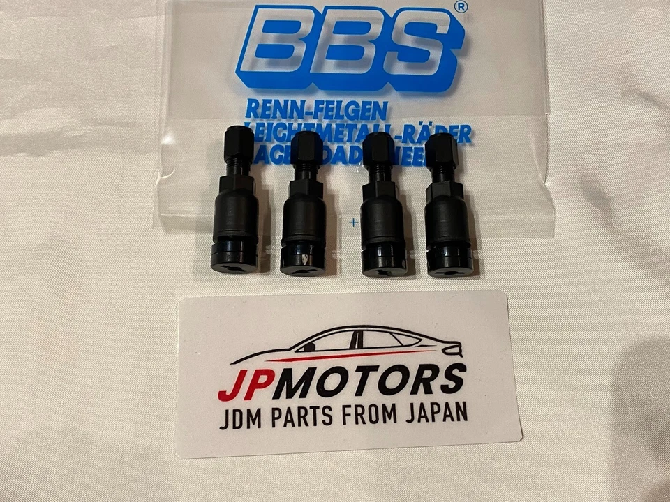 BBS Válvula de Aire de Aluminio Genuino Negra Nueva 4 Piezas BBS Japón Foto 2 de 4