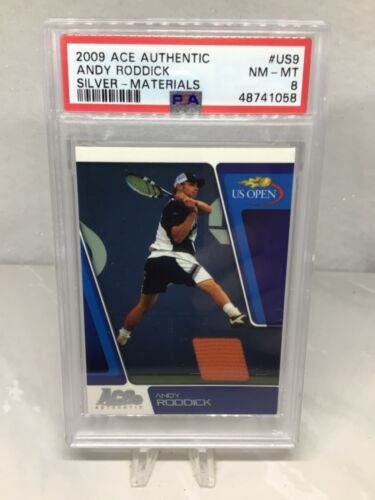 2009 Ace U S Open Silver Materials #US9 Andy Roddick PSA 8 (Top Pop, Pop 1)