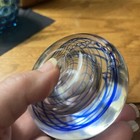 BUZZ Williams 91 Signed Blue Spiral Controlled Bubble 3.5" x 2" Paperweight — photo 6