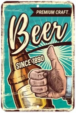 Premium Beer Craft Pub Bar Restaurant iron Tin Sign Plaque Man Cave Bar S367