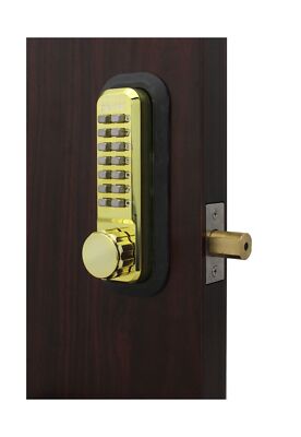 2210BB Mechanical, Keyless Deadbolt Bright Brass