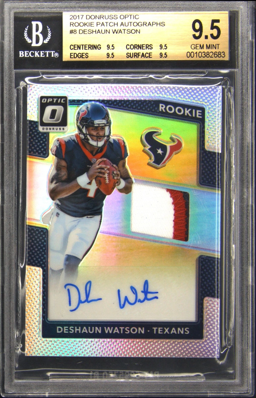 Deshaun Watson Panini Donruss Optic Rookie Patch Autograph #DW Base