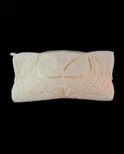 white micro beaded evening bag, clutch 2022