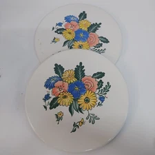 Vintage M. Kamenstein, Inc. Floral Electric Stovetop Burner Cover Set Of 2 READ