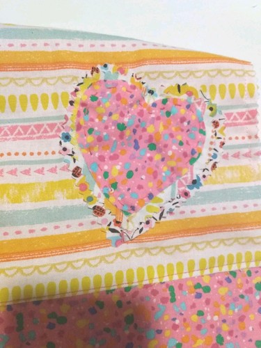 Handmade Girls Kids Pink Patchwork Fleece Scarf Heart Applique 7" x 60" - Picture 2 of 13