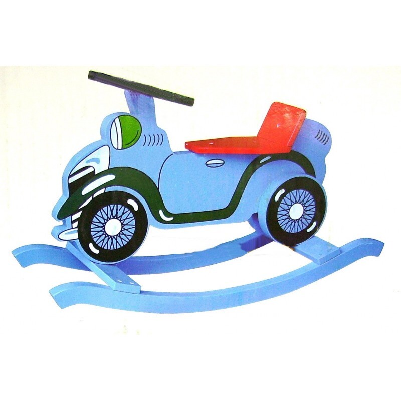 Jouet auto à bascule en bois peint voiture basculante pour bébé 1-3 ans