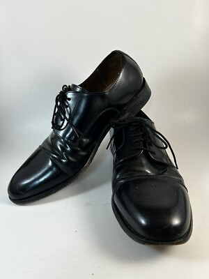Florsheim Black Cap Toe Leather Dress Fashion Oxford Men display picture 1