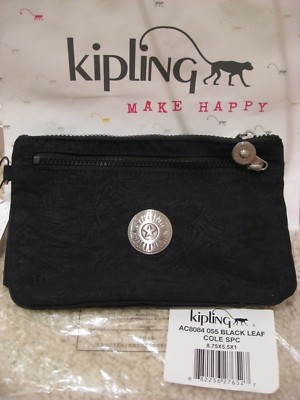 Brand New KIPLING Black Leaf Cole SPC Bag, NWT AC8084 055 Retails $59