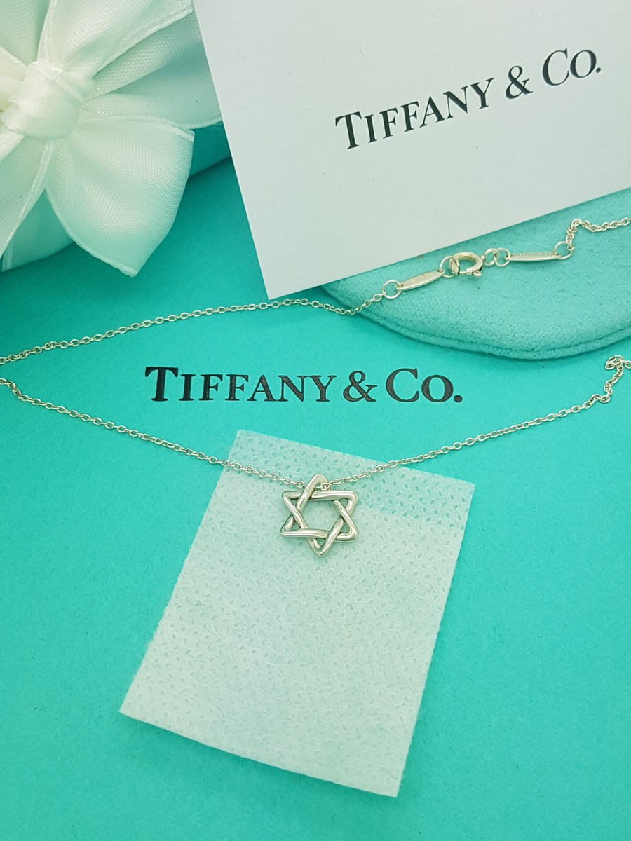 Tiffany & Co. Elsa Peretti Silver Star of David Pendant 18 inches