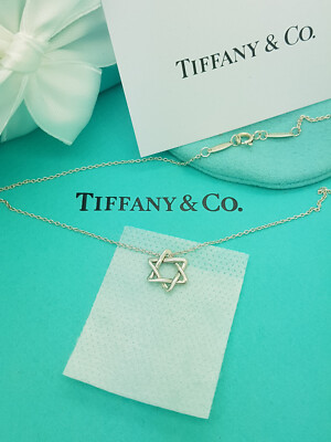 Tiffany & Co. Elsa Peretti Silver Star of David Pendant 18 inches