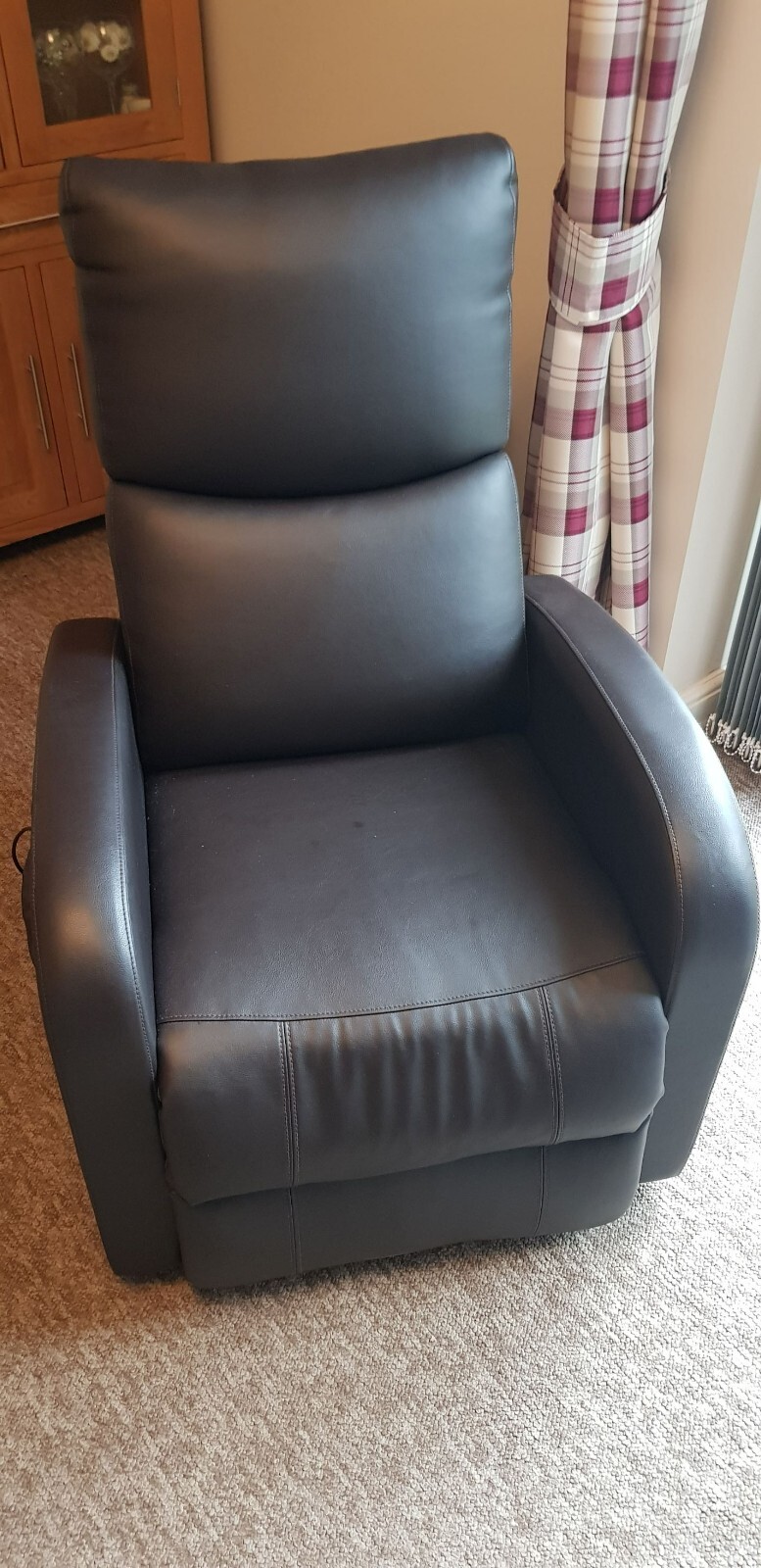 brown leather riser recliner chair used eBay